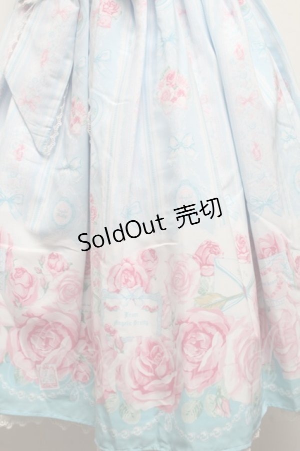 画像4: Angelic Pretty / Romantic Rose Letterジャンパースカート  サックス S-25-05-14-046-AP-OP-AS-ZS (4)