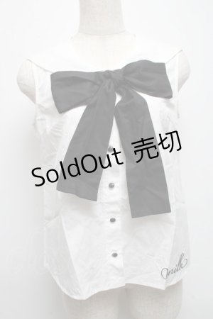 画像: MILK / セーラーノースリーブブラウス  白 S-25-05-14-008-ML-BL-AS-ZS