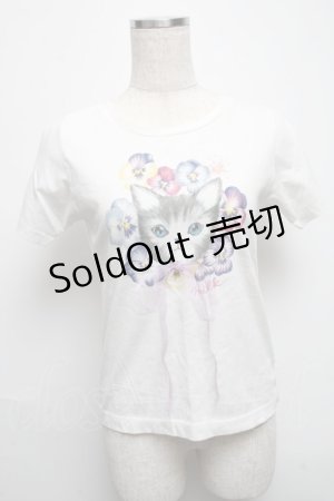 画像: MILK / パンジーCAT Tee  白 S-25-05-14-009-ML-TO-AS-ZS