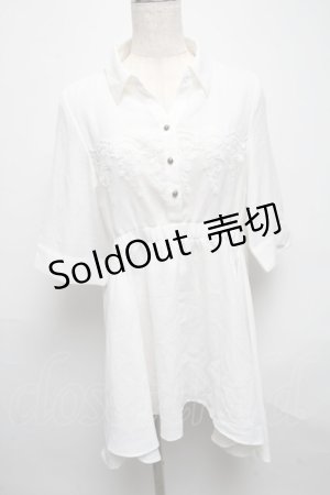 画像: axes femme / イレヘムシャツチュニック  白 S-25-05-14-011-AX-OP-HR-ZS