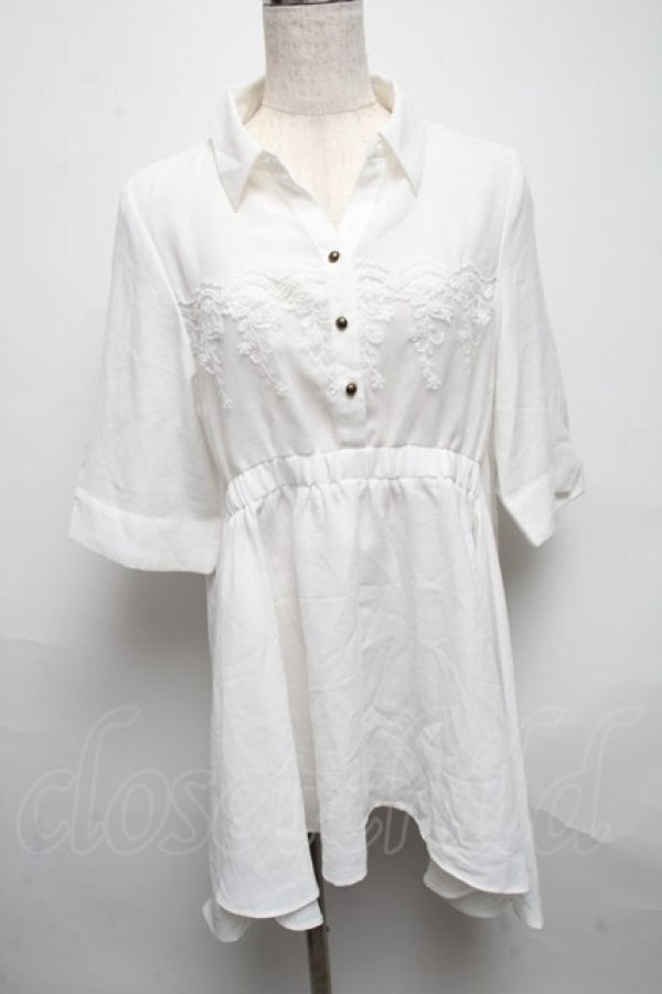 画像1: axes femme / イレヘムシャツチュニック  白 S-25-05-14-011-AX-OP-HR-ZS (1)