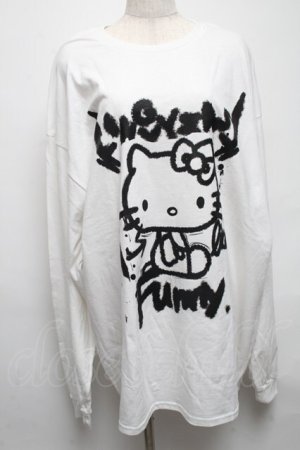 画像: KINGLYMASK / ハローキティ × KINGLYMASKコラボＴシャツ  白 S-25-05-14-012-PU-TO-AS-ZS