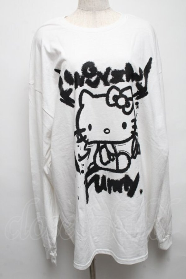 画像1: KINGLYMASK / ハローキティ × KINGLYMASKコラボＴシャツ  白 S-25-05-14-012-PU-TO-AS-ZS (1)