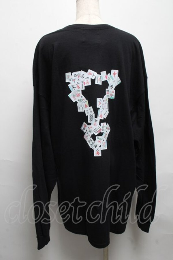 画像2: KINGLYMASK / ダブルトライアングル麻雀ビッグＴシャツ  黒 S-25-05-14-018-PU-TO-AS-ZS (2)