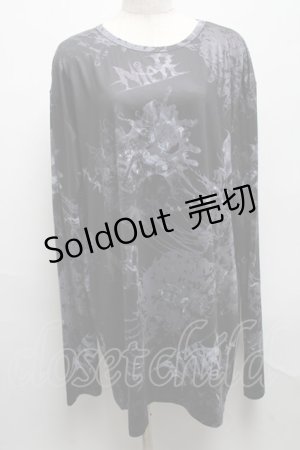 画像: NieR Clothing / 転写プリントトップス  グレー S-25-05-14-020-PU-TO-AS-ZS