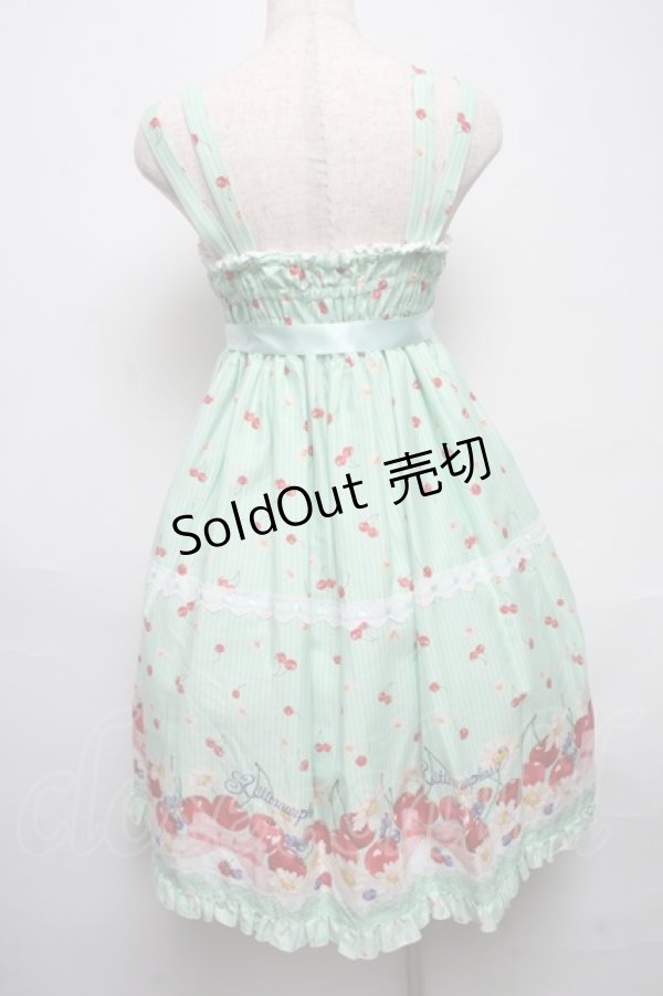 画像2: metamorphose / Sweet Cherryティアードジャンパースカート  グリーン S-25-05-14-036-ME-OP-AS-ZS (2)
