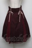 画像1: axes femme POETIQUE / レースアッププリーツ切替スカート  ワイン S-25-05-16-054-AX-SK-HR-ZS (1)
