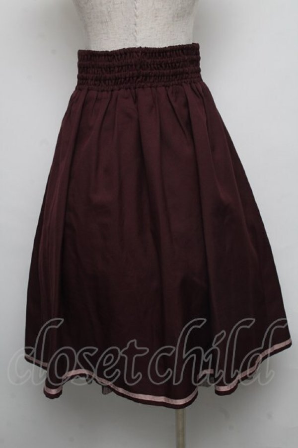 画像2: axes femme POETIQUE / レースアッププリーツ切替スカート  ワイン S-25-05-16-054-AX-SK-HR-ZS (2)