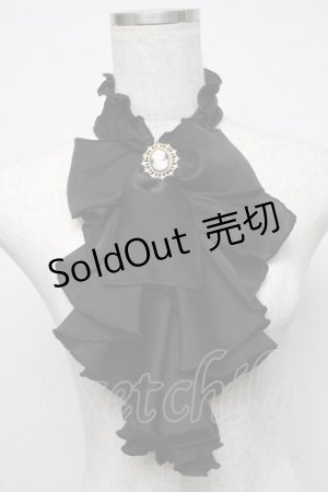 画像: MARBLE / カメオブローチ付ジャボ  黒 S-25-05-16-009-GO-ZA-AS-ZS