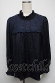 画像1: axes femme / シャーリングネックプルブラウス  紺 S-25-05-16-024-AX-BL-HR-ZS (1)