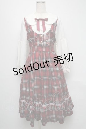 画像: axes femme POETIQUE / チェックフリルレディワンピース  赤 S-25-05-16-040-AX-OP-AS-ZS