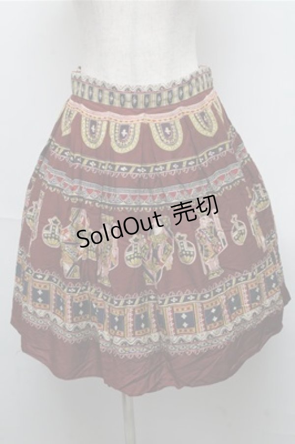 画像1: Jane Marple / Royalトランプスカート  赤 S-25-05-20-047-JM-SK-ET-ZT019 (1)