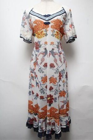 画像: Ozz oneste / 鳳凰ｘ牡丹ptメッシュワンピース  白 S-25-05-20-1011-OO-OP-AS-ZS