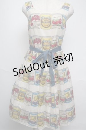画像: Leur Getter / フルーツラベルノースリーブワンピース  オフ S-25-05-20-1024-LU-OP-HR-ZS