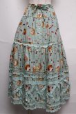 画像1: PINK HOUSE / ピンクハウスパーラープリントパッチワークスカート  ミント S-25-05-20-1036-LO-SK-HR-ZT489 (1)