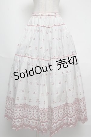 画像: PINK HOUSE / さくらんぼ刺繍スカート   S-25-05-20-1039-LO-SK-AS-ZT391