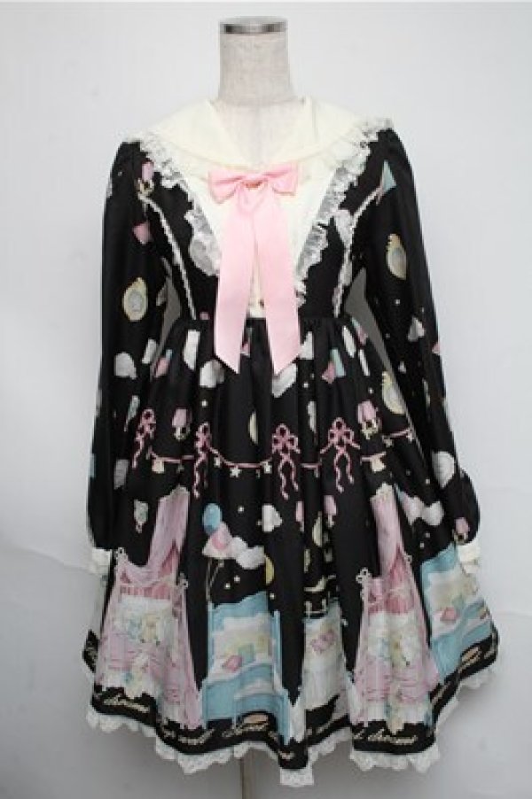 画像1: Angelic Pretty / Daydream Bedワンピース  黒 S-25-05-20-002-AP-OP-ET-ZS (1)