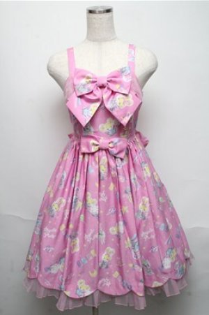 画像: Angelic Pretty / SPACE TOYSジャンパースカート  ピンク S-25-05-20-022-AP-OP-SZ-ZS