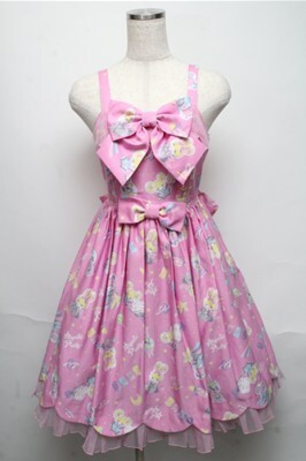 画像1: Angelic Pretty / SPACE TOYSジャンパースカート  ピンク S-25-05-20-022-AP-OP-SZ-ZS (1)
