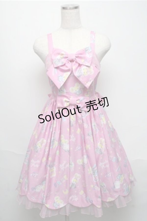 画像1: Angelic Pretty / SPACE TOYSジャンパースカート  ピンク S-25-05-20-022-AP-OP-SZ-ZS (1)