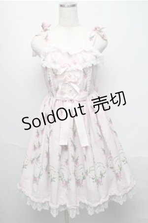 画像: Angelic Pretty / すずらんBouquetジャンパースカート  ピンク S-25-05-20-023-AP-OP-HR-ZS