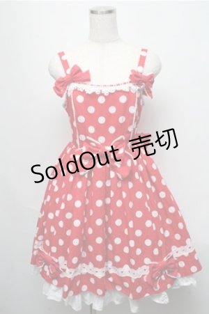 画像: Angelic Pretty / ポルカドットジャンパースカート  赤 S-25-05-20-025-AP-OP-SZ-ZS