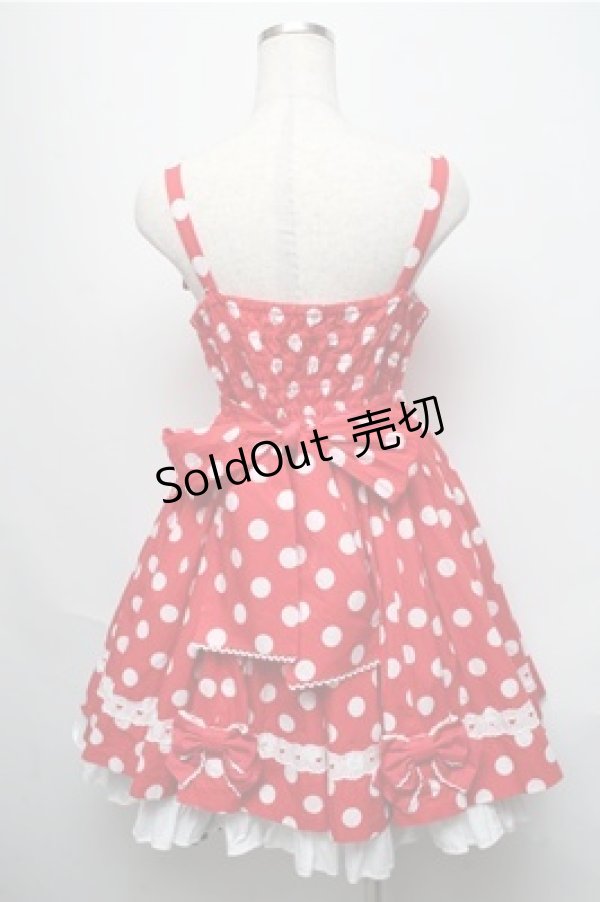 画像2: Angelic Pretty / ポルカドットジャンパースカート  赤 S-25-05-20-025-AP-OP-SZ-ZS (2)