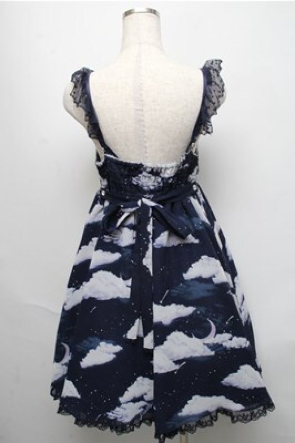 画像2: Angelic Pretty / Misty Skyジャンパースカート【2022再販】  紺 S-25-05-20-032-AP-OP-AS-ZS (2)