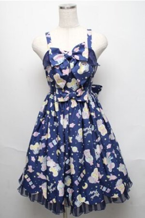 画像: Angelic Pretty / SPACE TOYSジャンパースカート  紺 S-25-05-20-033-AP-OP-SZ-ZS
