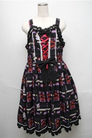 画像: metamorphose / Disney Alice in Wonderlandジャンパースカートセット  黒 S-25-05-20-034-ME-OP-ET-ZS
