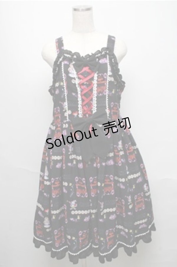 画像1: metamorphose / Disney Alice in Wonderlandジャンパースカートセット  黒 S-25-05-20-034-ME-OP-ET-ZS (1)