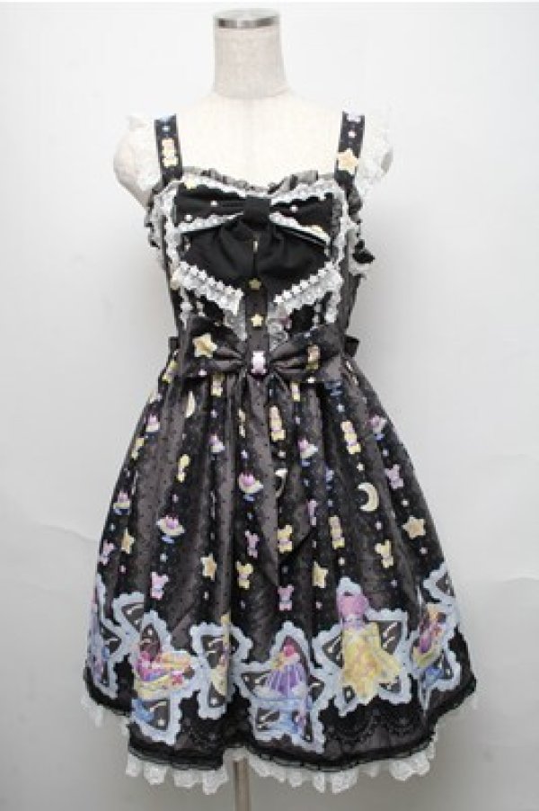 画像1: Angelic Pretty / Dreamy Night Cakesジャンパースカート  黒 S-25-05-20-035-AP-OP-SZ-ZS (1)