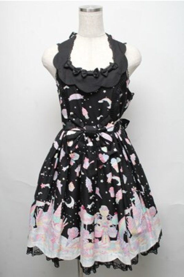 画像1: Angelic Pretty /  MilkyPlanetジャンパースカート  黒 S-25-05-20-036-AP-OP-ET-ZS (1)