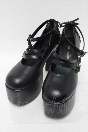 画像: ATELIER PIERROT / ANTIQUE GOLD FRAME PUMPS LL 黒 S-25-05-21-001-EL-SH-AS-ZS
