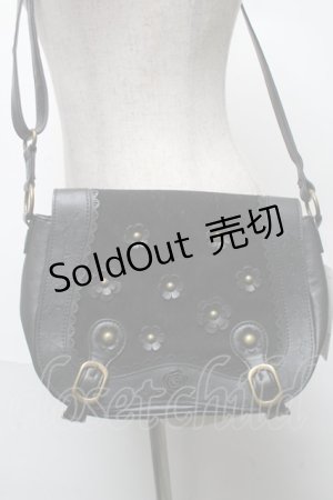 画像: axes femme / お花付きショルダーバッグ  黒 S-25-05-21-004-AX-BG-HR-ZS