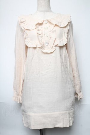 画像: Katie / レースフリルヨークカットソーワンピース  ベージュ S-25-05-21-038-LO-OP-HR-ZS