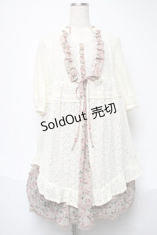 画像1: axes femme / カーディガン重ね着風ワンピース  ベージュ S-25-05-21-040-AX-TO-HR-ZS (1)