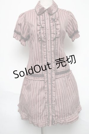 画像: axes femme / 半袖ブラウス風ワンピース  ピンク S-25-05-21-042-AX-OP-HR-ZS