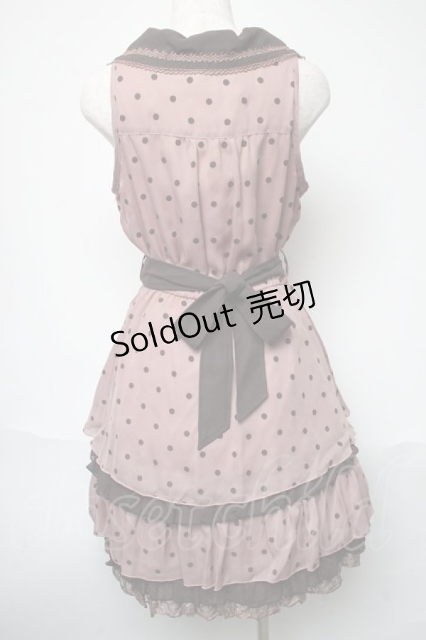 画像2: axes femme / ドットシフォン切替ワンピース  ピンク S-25-05-21-053-AX-TO-HR-ZS (2)