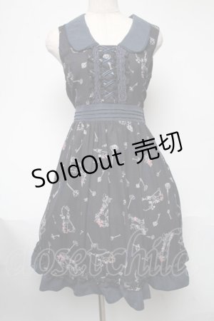 画像: axes femme / 鍵柄ワンピース  紺 S-25-05-21-056-AX-OP-HR-ZS