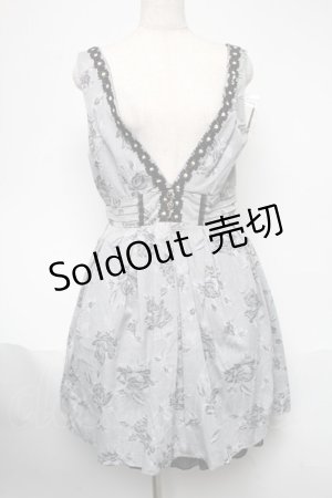 画像: axes femme / バラ柄ジャガードタックワンピース  グレー S-25-05-21-057-AX-OP-HR-ZS