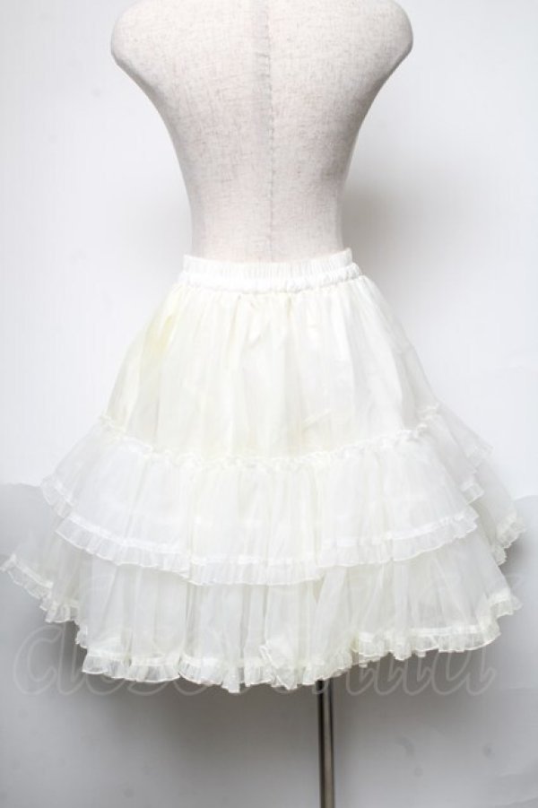 画像2: metamorphose / オーガンジーフリルパニエ  オフ S-25-05-21-062-ME-SK-AS-ZS (2)