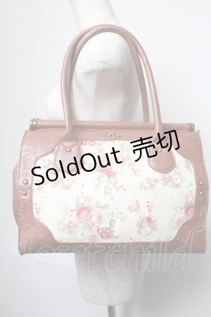 画像: axes femme / 花柄ボストンバッグ  ブラウン S-25-05-21-007-AX-BG-AS-ZS