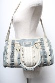 画像1: axes femme / 合皮配色フリルボストン  グレーｘサックス S-25-05-21-008-AX-BG-HR-ZS (1)