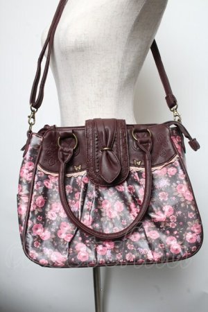 画像: axes femme / 花柄2wayバッグ  ピンクブラウン S-25-05-21-009-AX-BG-HR-ZS