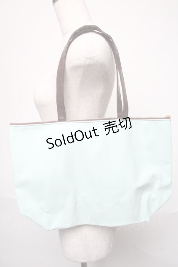 画像2: Q-pot. / ファスナー＆ポケット付チョコミントシェイクトートバッグ  ミント S-25-05-21-015-QP-BG-AS-ZS (2)