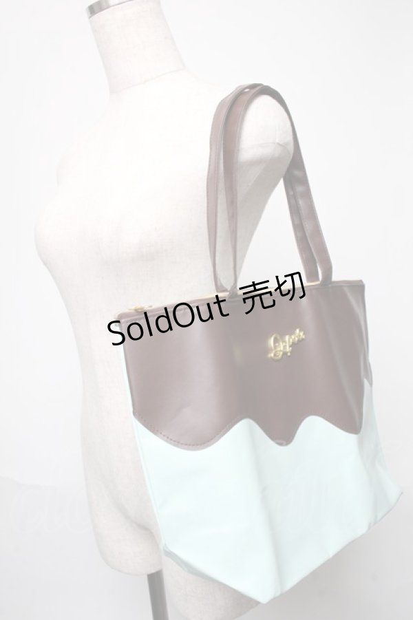 画像3: Q-pot. / ファスナー＆ポケット付チョコミントシェイクトートバッグ  ミント S-25-05-21-015-QP-BG-AS-ZS (3)