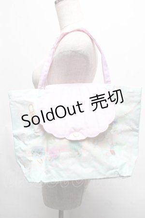 画像: Q-pot. / ポケット付折りたたみ式シェルマカロントートバッグ  ミント S-25-05-21-020-QP-BG-AS-ZS