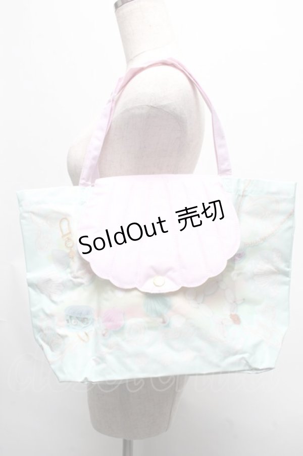 画像1: Q-pot. / ポケット付折りたたみ式シェルマカロントートバッグ  ミント S-25-05-21-020-QP-BG-AS-ZS (1)