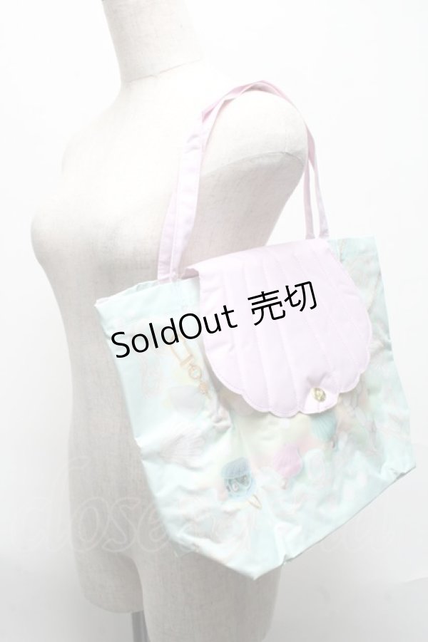 画像2: Q-pot. / ポケット付折りたたみ式シェルマカロントートバッグ  ミント S-25-05-21-020-QP-BG-AS-ZS (2)